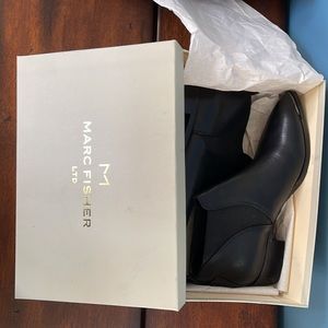 Marc Fisher black leather ankle boots